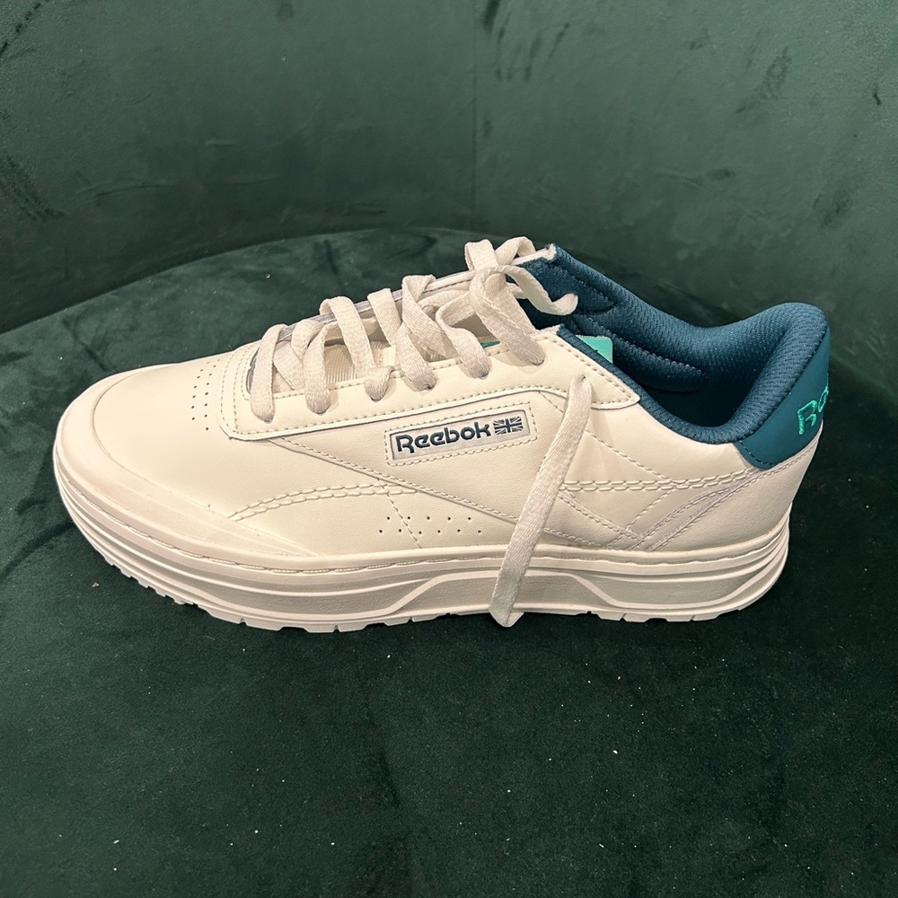Reebok womens Cream and Teal Sneakers
